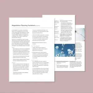 Contract Negotiation and Planning Factsheet - Negotiation Planning Factsheet Thumbnail